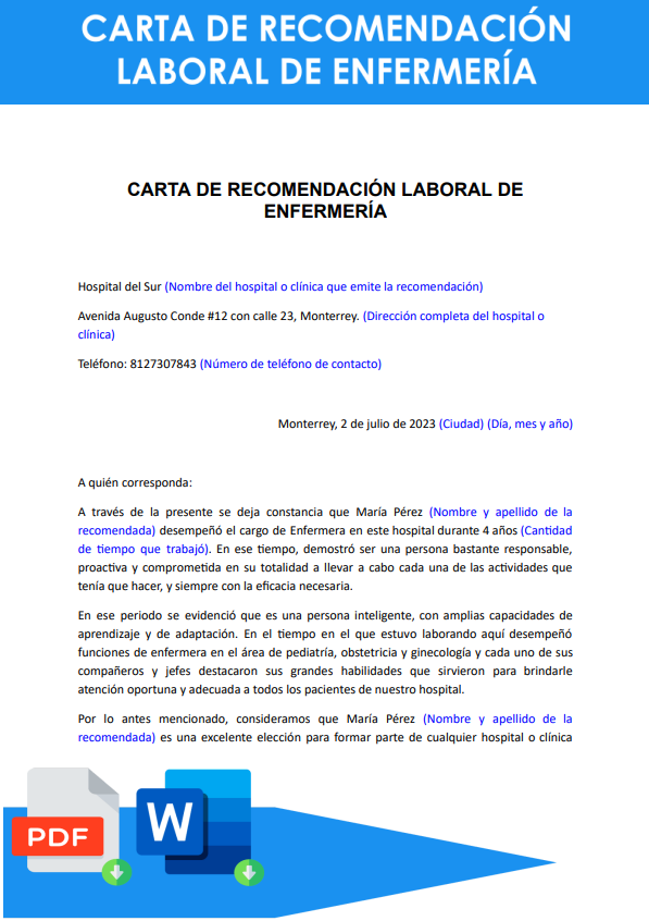 5 Ejemplos De Cartas De Recomendación Laboral En Word 2024 7824