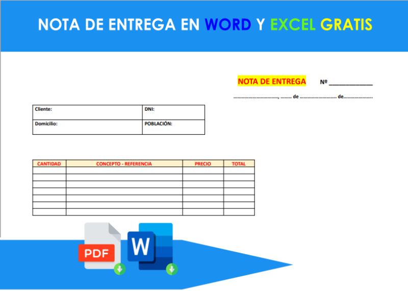 ▷ Ejemplos de Notas de Entrega en Word y Excel (Gratis)